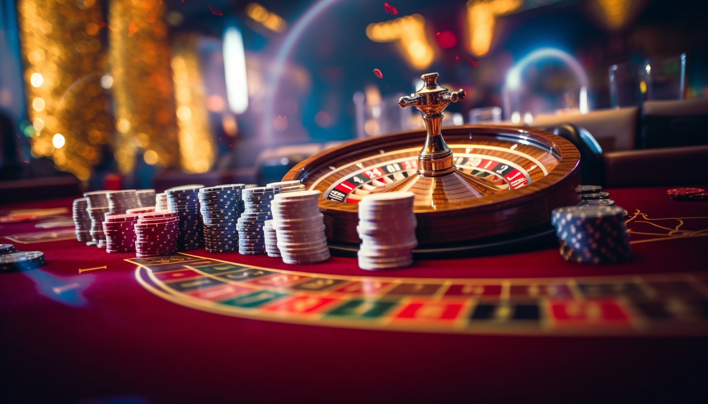 Tata letak meja Caribbean Stud Poker dengan kartu